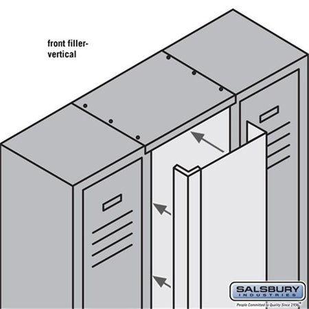 SALSBURY INDUSTRIES Salsbury 77865GY Front Filler Vertical - 15 Inch Wide - For 6 Feet High Metal Locker - Gray 77865GY